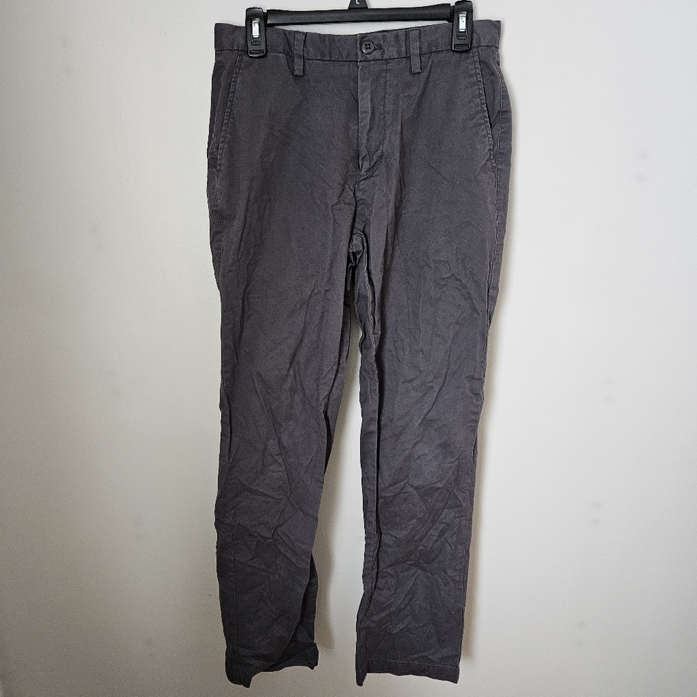 Kirkland Signature Pants Chino Dark Gray Neutral Business Casual Cotton Classic